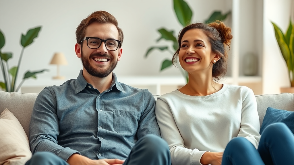 Confident man and woman enjoy balanced energy, symbolizing hormone balancing.