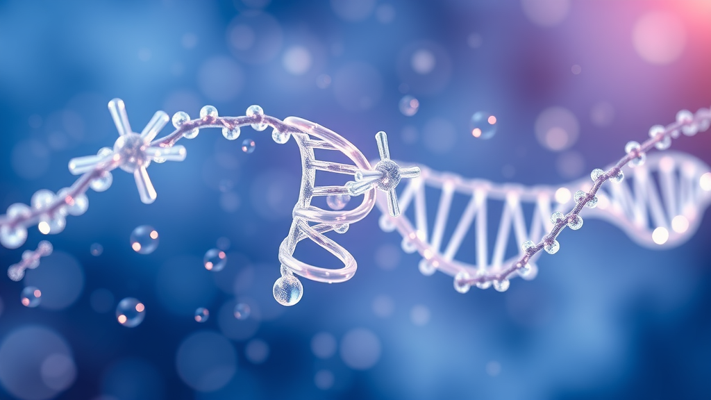 Artistic DNA and molecules concept illustrates hormone balancing science.